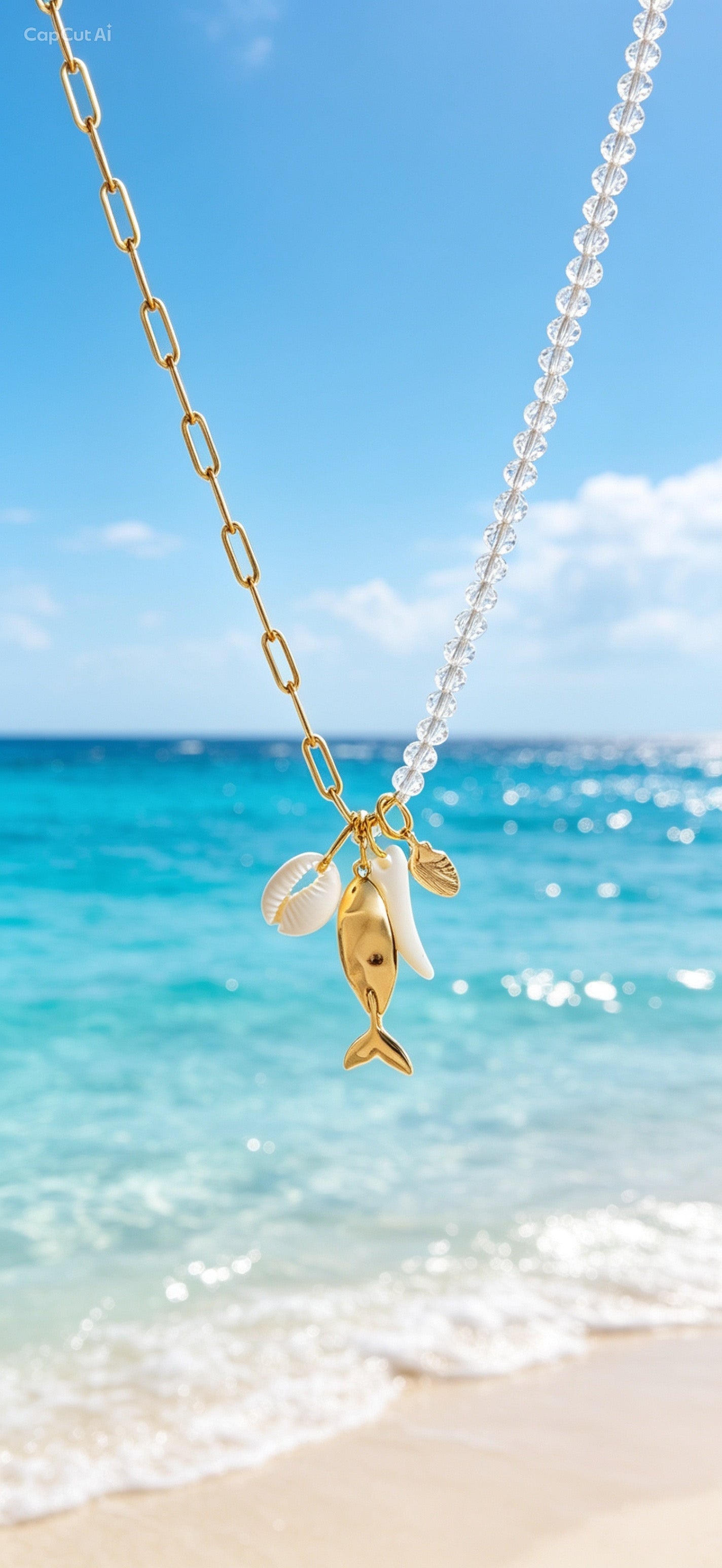 Κολιέ Καλοκαιρινό "Ocean Charms" – Ατσάλι 316L Επίχρυσο
