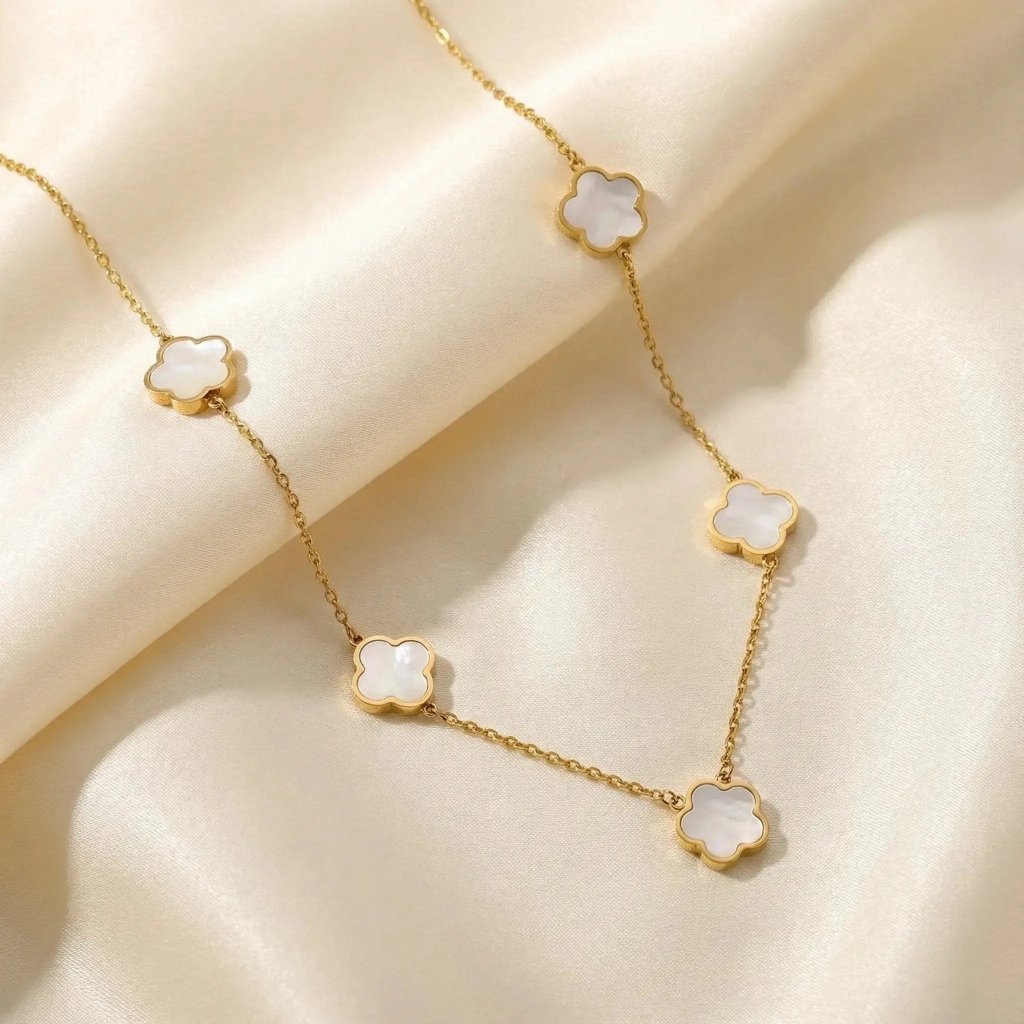 Elegance Κολιέ Λουλούδια | Φίλντισι Ατσάλι 316L - Mirva Creations