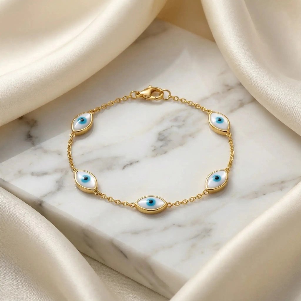 Evil Eye Gold Βραχιόλι | 18K Επιχρυσωμένο Ατσάλι 316L - Mirva Creations