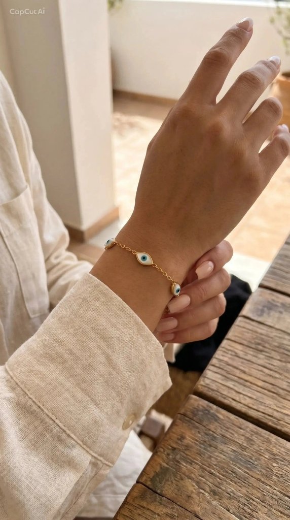 Evil Eye Gold Βραχιόλι | 18K Επιχρυσωμένο Ατσάλι 316L - Mirva Creations