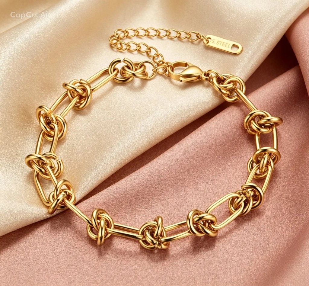 Knotted Chain Βραχιόλι | Ατσάλι 316L Επιχρυσωμένο 18 Καράτια - Mirva Creations