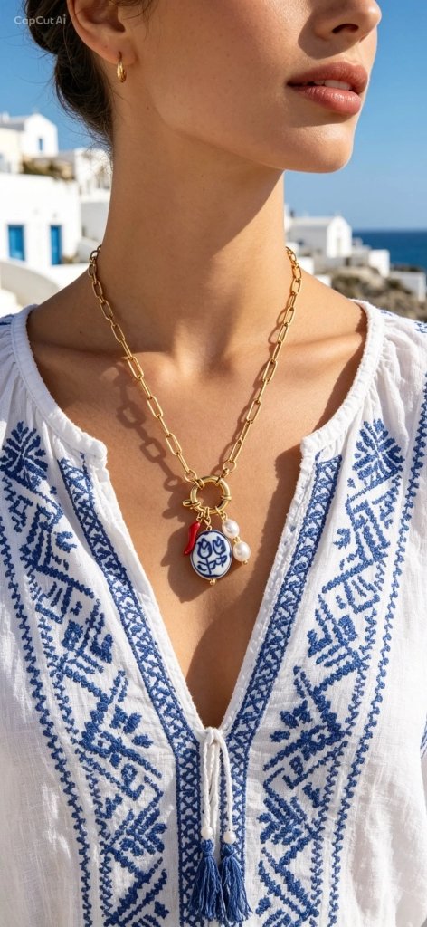 Κολιέ Καλοκαιρινό "Summer Charms" – Ατσάλι 316L Επίχρυσο - Mirva Creations