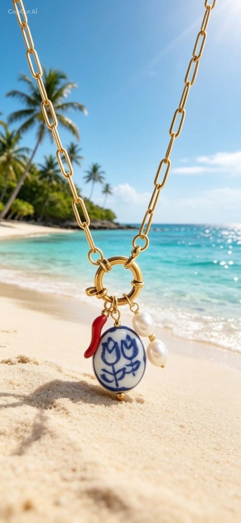 Κολιέ Καλοκαιρινό "Summer Charms" – Ατσάλι 316L Επίχρυσο - Mirva Creations